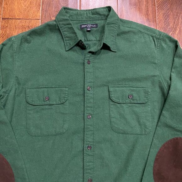 J. Crew Mercantile Flex Outdoors Button Front Green Shirt Men's Size LT - Picture 2 of 8
